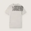 Maglietta unisex in jersey grigio melange con stampa bandiera