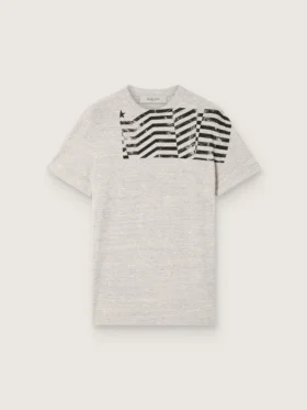 Maglietta unisex in jersey grigio melange con stampa bandiera
