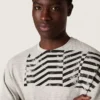 Maglietta unisex in jersey grigio melange con stampa bandiera