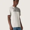 Maglietta unisex in jersey grigio melange con stampa bandiera