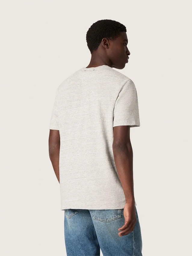 Maglietta unisex in jersey grigio melange con stampa bandiera
