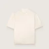 Maglietta unisex Star in cotone bianco vintage con stampa nera sul retro
