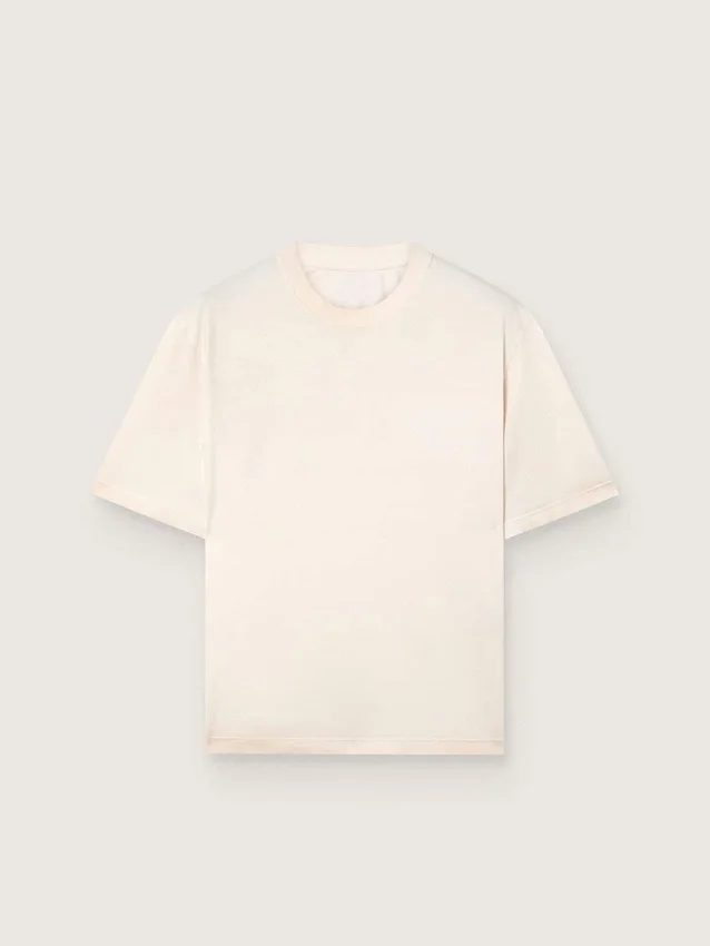 Maglietta unisex Star in cotone bianco vintage con stampa nera sul retro