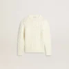 Maglione da bambina in lana bianca con perle