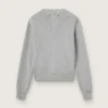 Maglione da donna a collo rotondo in cotone grigio