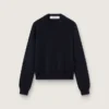 Maglione da donna a girocollo in cotone blu scuro
