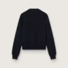 Maglione da donna a girocollo in cotone blu scuro