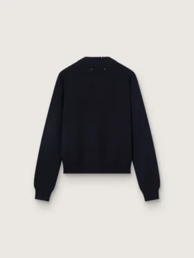 Maglione da donna a girocollo in cotone blu scuro