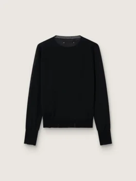Maglione da donna a girocollo in lana nera