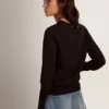 Maglione da donna a girocollo in lana nera