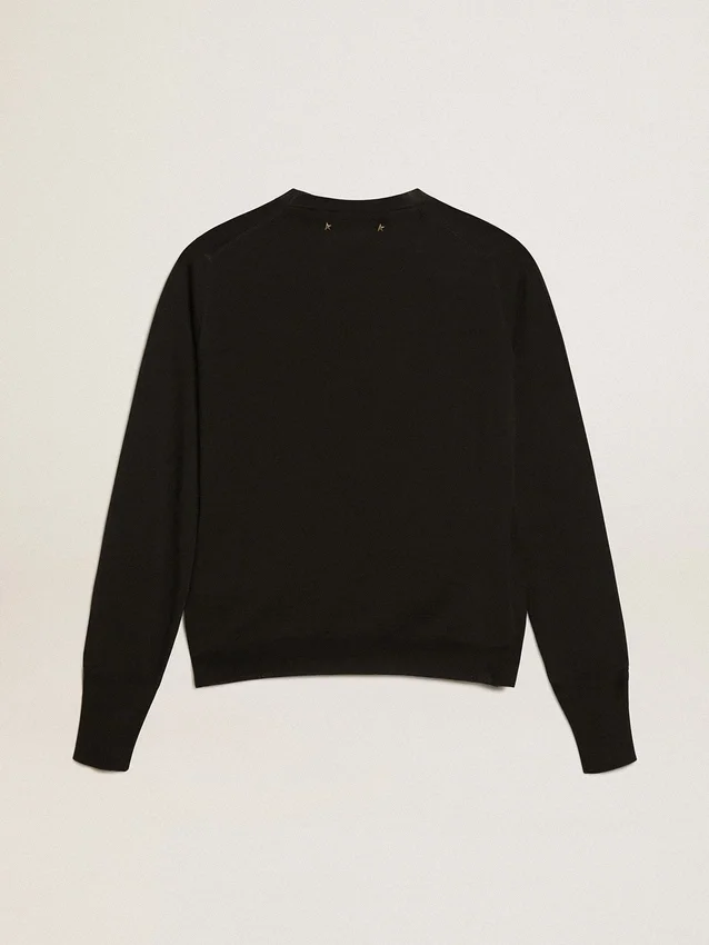 Maglione da donna a girocollo in lana nera