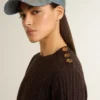 Maglione da donna a girocollo in misto lana con bottoni dorati