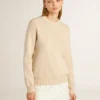 Maglione da donna beige con scritta “Golden” sul retro