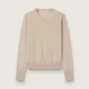Maglione da donna in lana merino marrone chiaro
