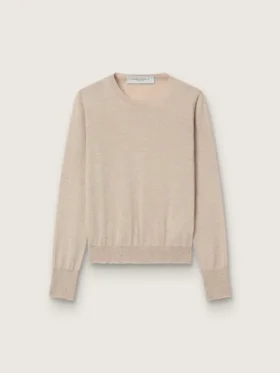 Maglione da donna in lana merino marrone chiaro