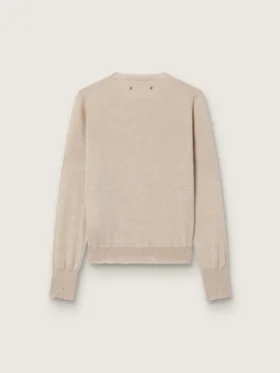Maglione da donna in lana merino marrone chiaro