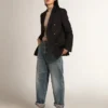 Maglione da donna in lana merino marrone chiaro