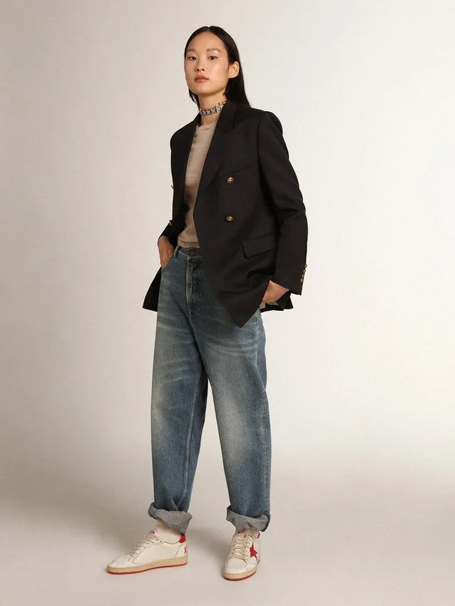 Maglione da donna in lana merino marrone chiaro
