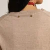 Maglione da donna in lana merino marrone chiaro