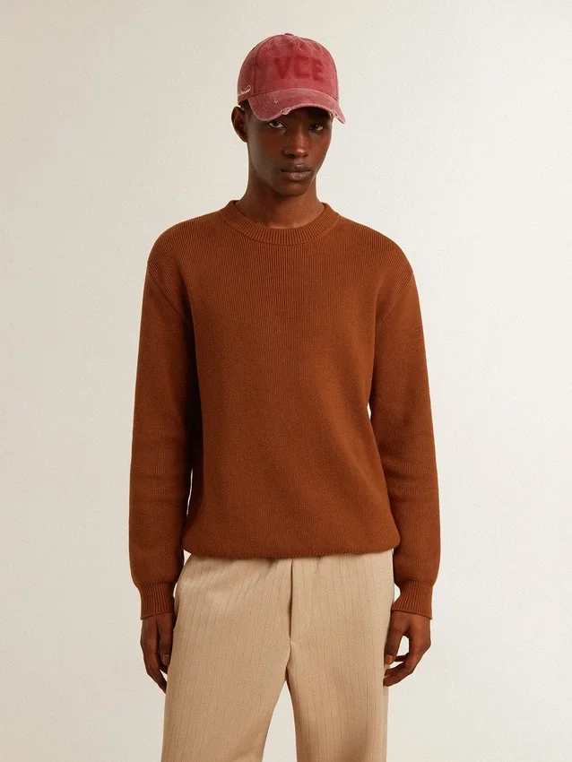 Maglione da uomo a girocollo con logo sul retro