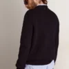 Maglione da uomo a girocollo in cotone blu scuro