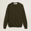 Maglione da uomo a girocollo in cotone verde militare
