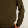 Maglione da uomo a girocollo in cotone verde militare