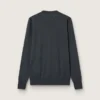 Maglione da uomo a girocollo in lana melange grigio scuro