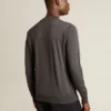 Maglione da uomo a girocollo in lana melange grigio scuro