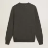 Maglione da uomo a girocollo in lana melange grigio scuro