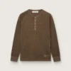 Maglione da uomo a maniche lunghe in jersey di lino color tartaruga