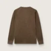 Maglione da uomo a maniche lunghe in jersey di lino color tartaruga