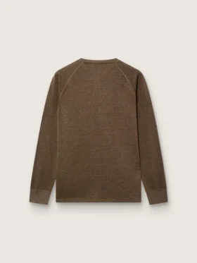 Maglione da uomo a maniche lunghe in jersey di lino color tartaruga