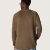 Maglione da uomo a maniche lunghe in jersey di lino color tartaruga