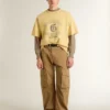 Maglione da uomo beige con logo ricamato