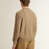Maglione da uomo beige con logo ricamato
