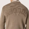 Maglione da uomo in cotone biologico color tortora chiaro con logo ricamato