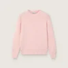 Maglione unisex rosa a coste Golden per bambini con logo Golden sul retro