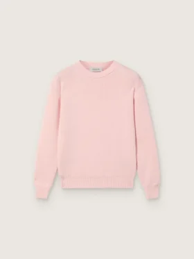 Maglione unisex rosa a coste Golden per bambini con logo Golden sul retro