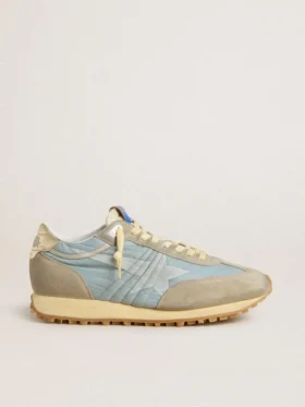 Marathon da donna con tomaia in nylon azzurro e stella blu pastello