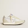 Marathon da donna con tomaia in nylon bianco e stella argentata