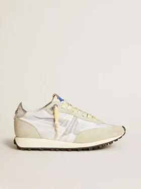 Marathon da donna con tomaia in nylon bianco e stella argentata