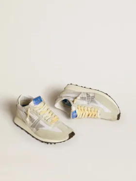 Marathon da donna con tomaia in nylon bianco e stella argentata