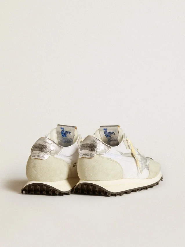 Marathon da donna con tomaia in nylon bianco e stella argentata