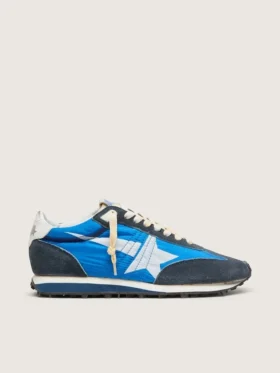 Marathon da donna con tomaia in nylon blu e stella bianca