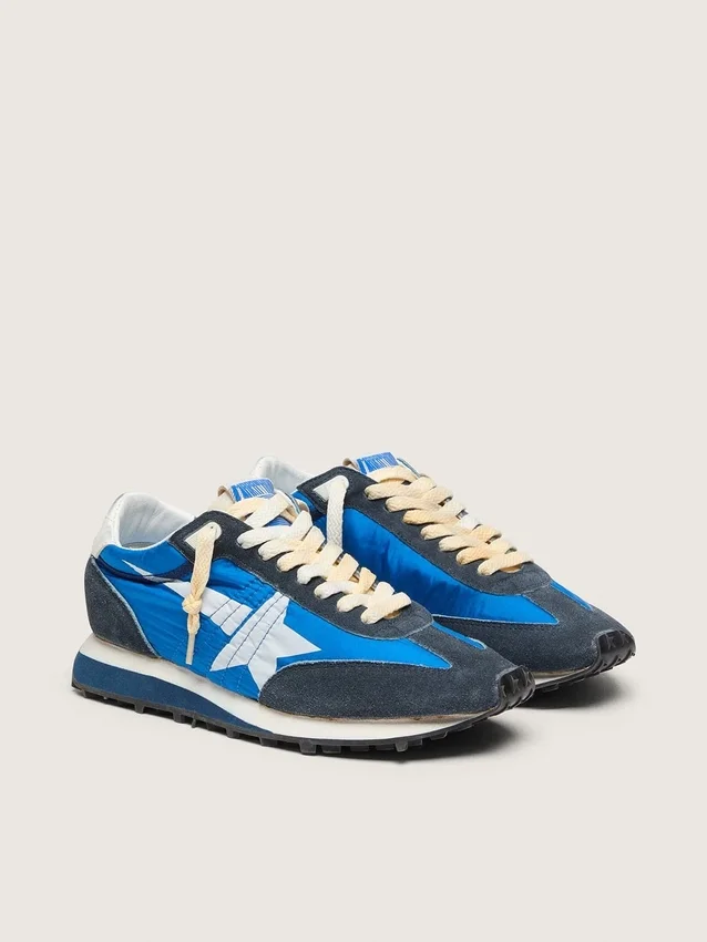 Marathon da donna con tomaia in nylon blu e stella bianca