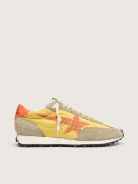 Marathon da donna con tomaia in nylon giallo e stella arancione