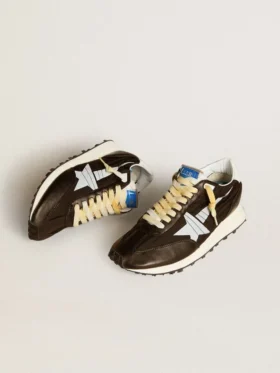 Marathon da donna con tomaia in nylon nero e stella bianca
