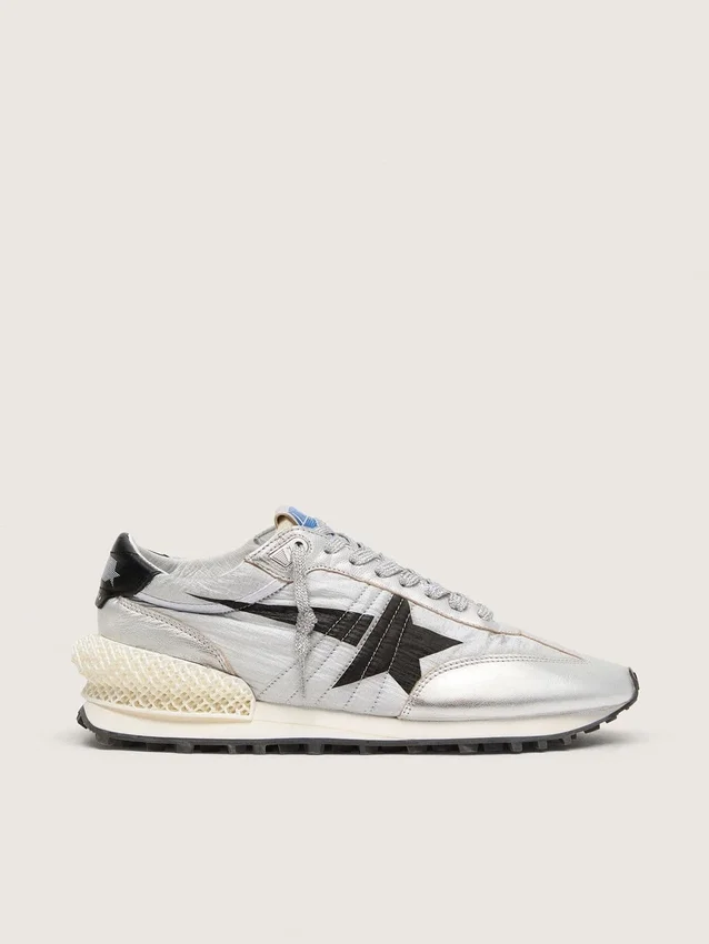Marathon da donna con tomaia in nylon ripstop argento e stella nera