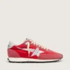 Marathon da donna con tomaia in nylon rosso e stella argentata